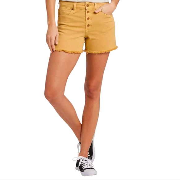 Yellow High Waist Shorts - Picture 1 of 5